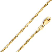 14KY 1.8mm Singapore Chain for Men and Women | 14K Solid Gold Spring Ring Jewelry for Men’s Women’s Girls | Jewelry Gift Box | Gift for Her | Gold Bracelet
