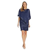 R&M Richards Womens Lace Cape Two Piece Dress