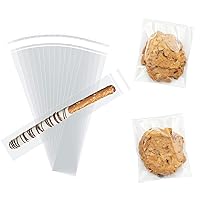 Clear Self Sealing Cellophane Bags Self Adhesive,100 Pcs 2x10 Inches Pretzel Bags Pretzel Rod Bags and 200 Pcs 4x6 Inches Cookie Bags