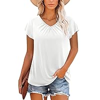 StunShow Womens T Shirts Ruffle Short Sleeve Tops Tunics Casual Summer Clothes 2024