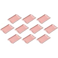 Set of 10 Kiln Change Pink Bamboo Baking Dishes [7.7 x 5.0 x 1.1 inches (19.6 x 12.8 x 2.8 cm) | Pottery Plates