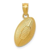 14k Yellow Gold Textured Open back Football Pendant Necklace Measures 19.1x11.6mm Jewelry for Women