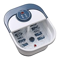 Collapsible Foot Spa Bath Massager with Heat, Bubbles, Pedicure Foot Spa with 8 Rollers, Foot Spa Tub for Stress Relief, Foot Soaker with Mini Acupressure Massage Points & Temperature Control