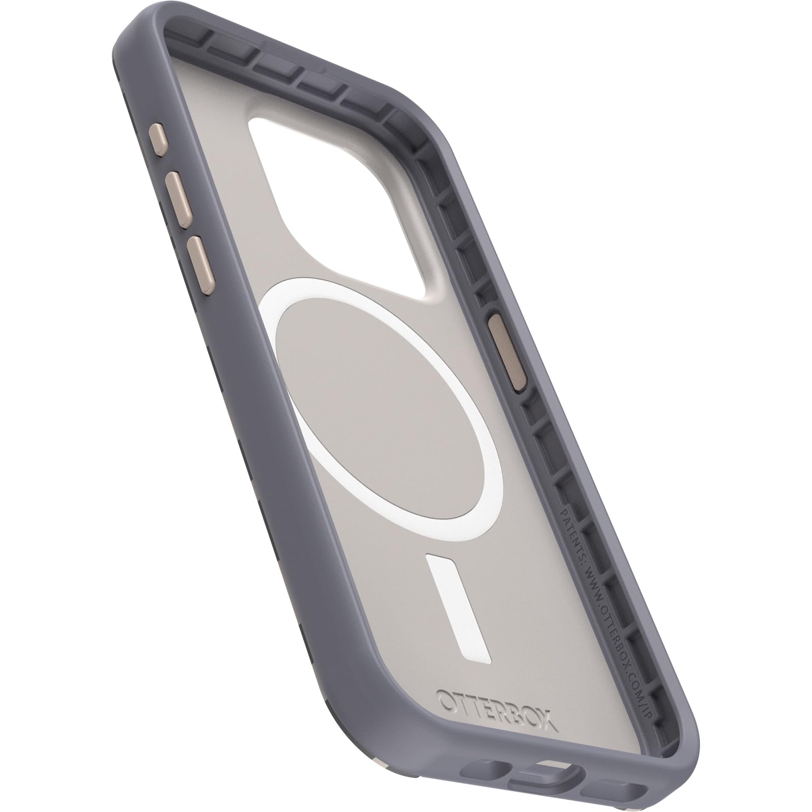 OtterBox iPhone 15 Pro (Only) Symmetry Series Case - WILDCAT (Grey), snaps to MagSafe, ultra-sleek, raised edges protect camera & screen