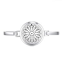 New 30mm Aromatherapy/316L s.steel Essential Oils Diffuser Locket bracelet bangle (Abstract Flower)