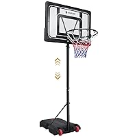 Basketball Hoop Outdoor for Kids Portable Goal System, 5.5-7FT Height Adjustable, 33.5