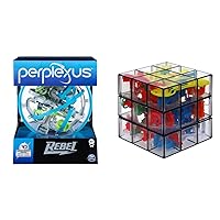Spin Master Games Perplexus Rebel, 3D Maze Game Sensory Fidget Toy Brain Teaser Gravity Maze Puzzle Ball with 70 Obstacles and Rubik's Perplexus Fusion 3 x 3 Challenging Puzzle Maze Ball
