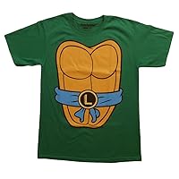 Mighty Fine TMNT Teenage Mutant Ninja Turtles Leonardo Costume Green Adult T-shirt Tee (Small)