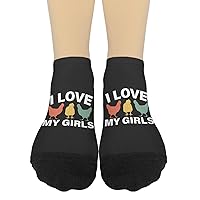 I Love My Girls Funny Chicken Ankle Socks For Men Casual Sock For Women's