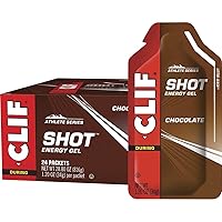 CLIF SHOT - Energy Gels - Chocolate Flavor - Non-GMO - Non-Caffeinated - Fast Carbs for Energy - High Performance & Endurance - Fast Fuel for Cycling and Running (1.2 Ounce Packet, 24 Count)