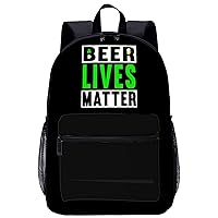 Beer Lives Matter Laptop Backpack for Men Women 17 Inch Travel Daypack Lightweight Shoulder Bag