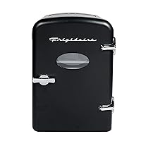 EFMIS175-BLACK Portable Mini Fridge-Retro Extra Large 9-Can Travel Compact Refrigerator, Black, 5 Liters, EFMIS175-BLACK