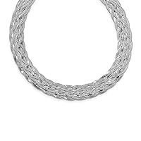 925 Sterling Silver Polished With 4 In Ext. Choker Necklace 12 Inch Jewelry for Women