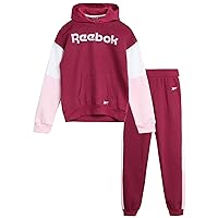 Reebok Girls' Jogger Set - 2 Piece Hoodie Sweatshirt and Sweatpants Sweatsuit (Size: 4-12)