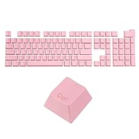 sourcing map 108 Keys Pudding Keycaps Set OEM Profile 60 Percent ABS for Mechanical Keyboard Layout, Light Pink Double Shot