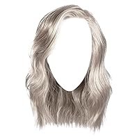 Love Wave Layered Shoulder-Length Wig With Soft Barrel Curled Waves by Hairuwear, Average Cap, GL56-60 Sugared Silver