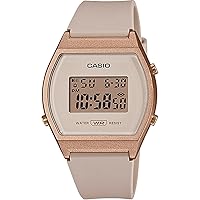 Casio LW-204-4A Standard Digital Ladies Watch, Pink Beige x Rose Gold, Overseas Model