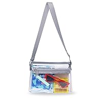 Clear Purse Stadium Approved, Small Clear Stadium Bag, Concert Bag, Clear Bag for Women Stadium Small - Grey