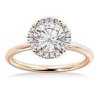 14k Gold Diamond Halo Engagement Ring Setting (0.08ct)