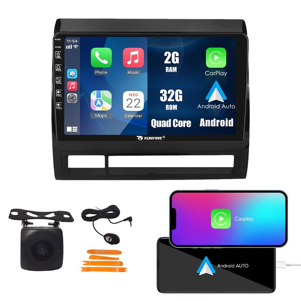Kunfine Car CarPlay Android Auto Navigation Stereo GPS Radio Reverse Camera Display 9