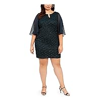 Connected Apparel Womens Plus Sequin Party Cocktail and Party Dress