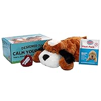 Original Snuggle Puppy Heartbeat Stuffed Toy for Dogs. Pet Anxiety Relief and Calming Aid, Comfort Toy for Behavioral Training in Brown and White