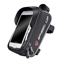 アンドロイド/ iPhone携帯電話の下では6” のためのタッチスクリーン手形のロック解除電話ケース付きバイクフレームバッグ、防水自転車フロントチューブ自転車バッグ