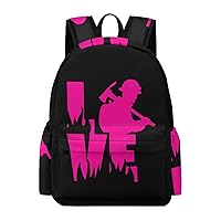 Love Fire Fighter Laptop Backpack for Women Men Cute Shoulder Bag Printed Daypack for Travel Sports Work