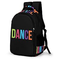 Colorful Dance Letter Laptop Backpack Double Layers Travel Backpack Durable Daypack for Men Women