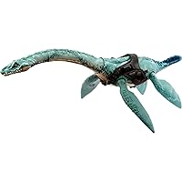 Jurassic World Dinosaur Toy, Elasmosaurus Gigantic Trackers Large Species Action Figure with Attack Motion and Tracking Gear, Digital Play