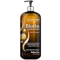 MAJESTIC PURE Biotin Conditioner for Hair Loss - Thickening & Volumizing Conditioner, with DHT-3 Blocker, Keratin & Rosemary Oil, Sulfate Free, All Hair Types Hair Conditioner, 16 fl oz