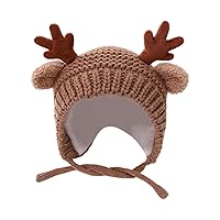 Cute Reindeer Antlers Baby Slouchy Baggy Beanie Soft Winter Warm Crochet Knitted Hat for Toddler Girls Boys