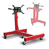 BIG RED T26801-1 Torin Rotating Steel Engine Stand: Lift Stand with 5-Casters, 4 Adjustable Arms, 360 Degree Rotating Head and Foldable Frame, 3/4 Ton (1,500 lbs) Capacity, Red