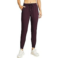 Haimont Women's Athletic Joggers Pants with Zipper Pockets Lightweight Workout Running Tapered Casual Pants for Lounge