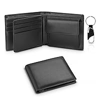 DFHBFG Genuine Leather Wallet Men Classic Black Soft Purse Coin Pocket Credit Card Holder