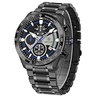 BY BENYAR Classic Watches for Men,Stainless Steel Military Wrist Watches with Calendar,Waterproof and Scratch Resistant, Luminous Analog Multifunction Chronograph Quartz Mens Watches