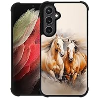 Compatible with Galaxy S23 6.1 in,Horse Phone Case for Men Women Adults,Four Corners Shockproof Non-Slip Soft TPU Case for Galaxy S23