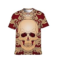 Mens Novelty-Graphic T-Shirt Cool-Tees Funny-Vintage Short-Sleeve Jiuce Hip-Hop: Punisher Skull Teen Super Stylish Teen Gift