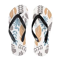 Vantaso Slim Flip Flops for Women Tropical Plants Leaves Yoga Mat Thong Sandals Casual Slippers