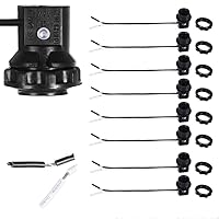 8 Pack Phenolic Candelabra E12 Base Socket with 1.25 Inch Shoulder and Screw Ring, 8 Inch Wire Leads Lamp Holder Light Sockets(with Ring and Wire)