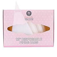 Cookie Cutter Kingdom, 12 inch 100 count, Tipless Piping Bags Disposable Piping Bags for Piping Icing, Cake Decorating, Pastries and More (12 inch (100 pack) - Box)