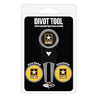 Team Golf Military Army Divot Tool Pack with 3 Golf Ball Markers Divot Tool with 3 Golf Ball Markers Pack, Markers are Removable Magnetic Double-Sided Enamel