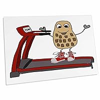 3dRose Funny Peanut Running on Treadmill Exercise Nut Cartoon - Desk Pad Place Mats (dpd-264005-1)