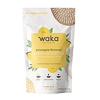 Waka Tea Powder — Unsweetened Pineapple Green Instant Tea Travel Size/Sample Packet — 100% Tea Leaves — 20 Servings for Hot or Iced Tea