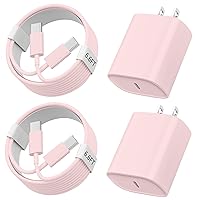 i Phone 15 Pro Max Charger Fast Charging, 6.6 FT Long USB C to C Charging Cable Cord with 20W Fast Charger Block for Phone 15/15 pro/15 pro max/15 Plus,i Pad Pro 12.9/11 in,i Pad air 5/4, Pink