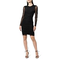 The Drop Women's Adriana Ruched Mesh Mini Dress