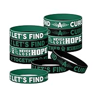 Liver Cancer Awareness Silicone Bracelet, Let's Find a Cure, Never Lose Hope Wristbands, Emerald Green Ribbon Silicone Rubber Support Your Hero Wristbands, Wristbands Unisex Gift for Women Men -12 Pcs