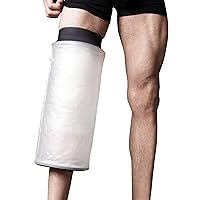 Waterproof Knee Cast Cover for Shower, Reusable Knee Surgery Shower Cover for Knee Replacement, Dressing, Wounds, Burns, Casts. Easy to Put On & Off, Soft Comfortable & Keep Wounds Dry, Adults