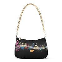 Shoulder Bags for Women Music Notes Piano Hobo Tote Handbag Small Clutch Purse with Zipper Closure
