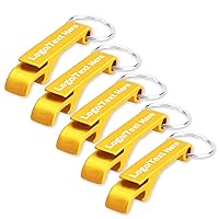 5 Pack Personalized Custom Bottle Opener Keychain Bulk Engraved Metal Can Beer Openers with Text Logo for Wedding Favors Party Anniversaries Bar